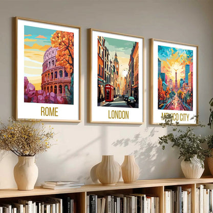 City  Wall Art Paintings for Living Room - Wall Poster With frames