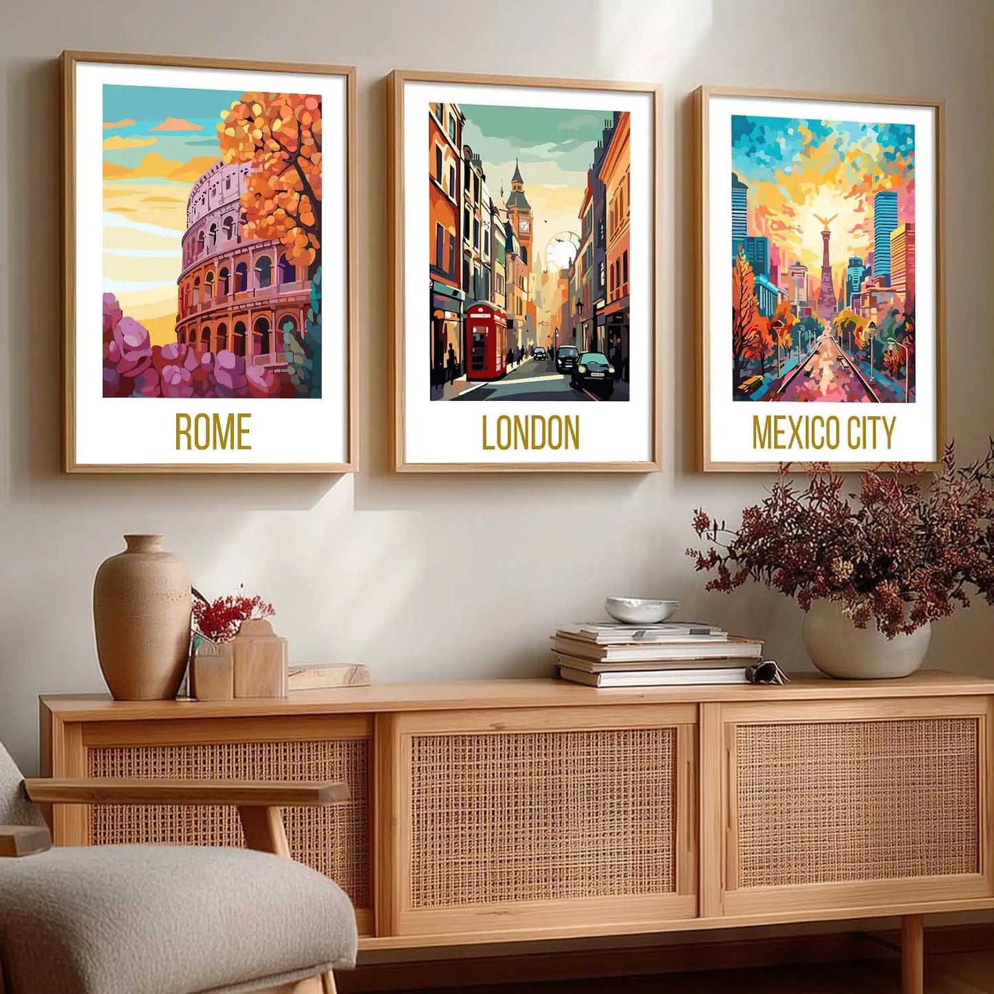 City  Wall Art Paintings for Living Room - Wall Poster With frames