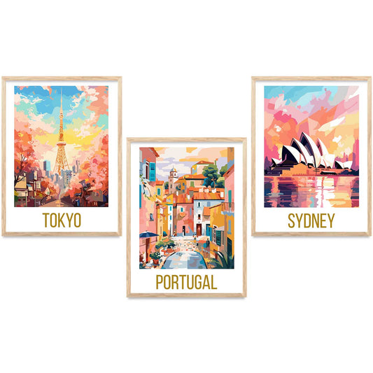 City  Wall Art Paintings for Living Room - Wall Poster With frames