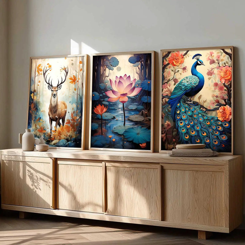 Traditional   Wall Art Paintings for Living Room - Wall Poster With frames