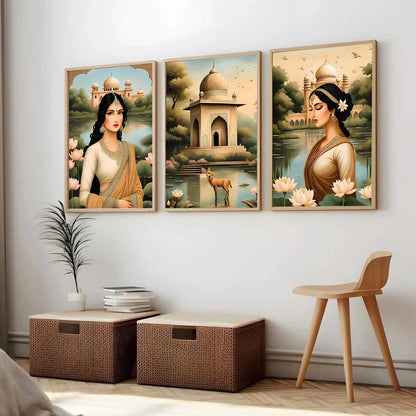 Traditional  Wall  Art Paintings for Living Room - Wall Poster With frames