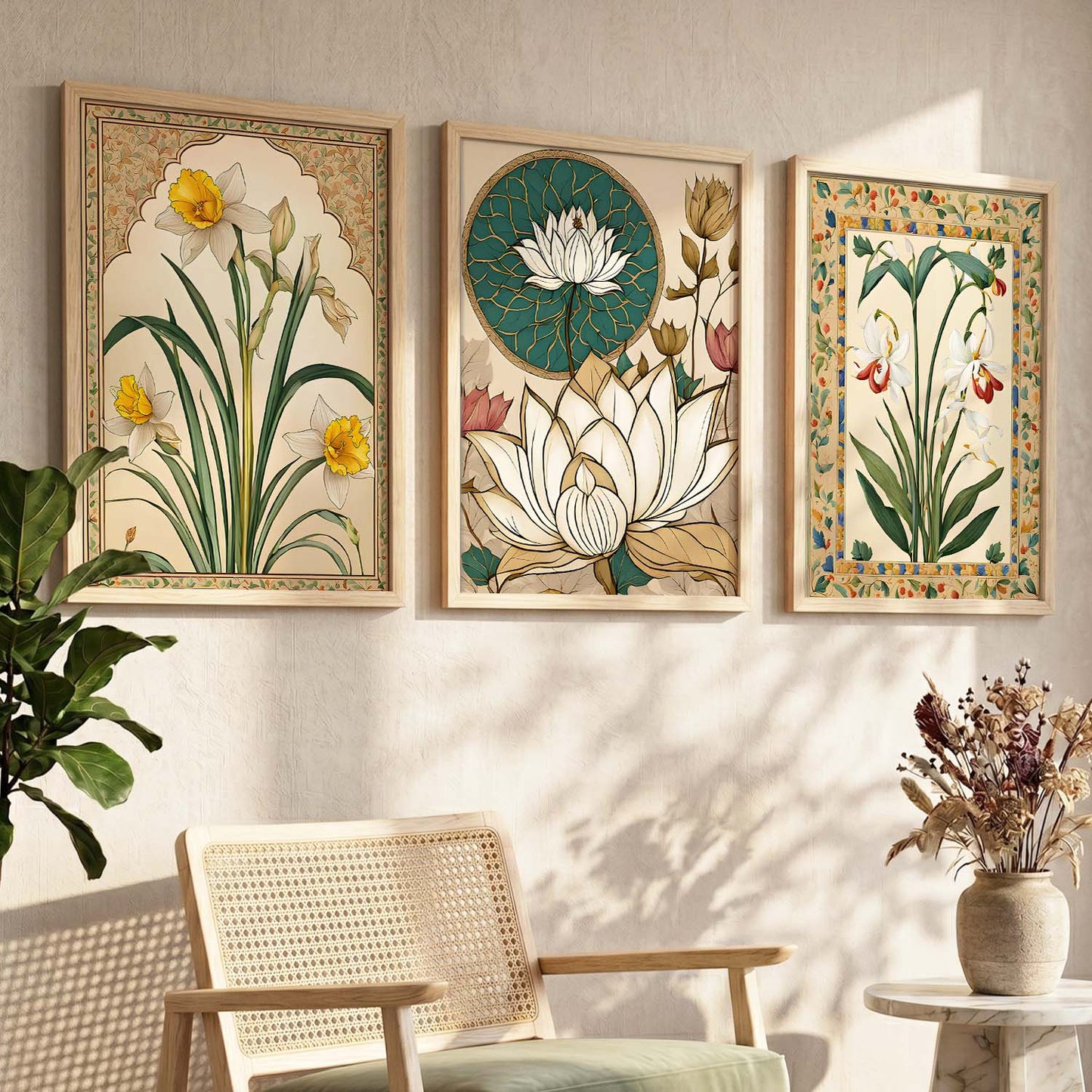 Floral   Wall  Art Paintings for Living Room - Wall Poster With frames