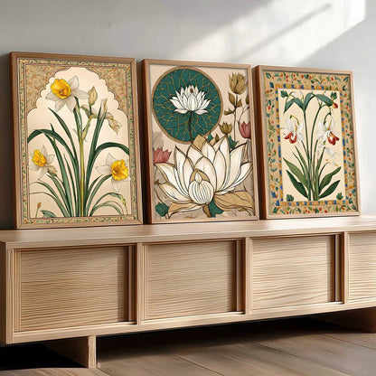 Floral   Wall  Art Paintings for Living Room - Wall Poster With frames