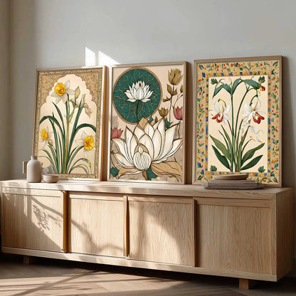 Floral   Wall  Art Paintings for Living Room - Wall Poster With frames