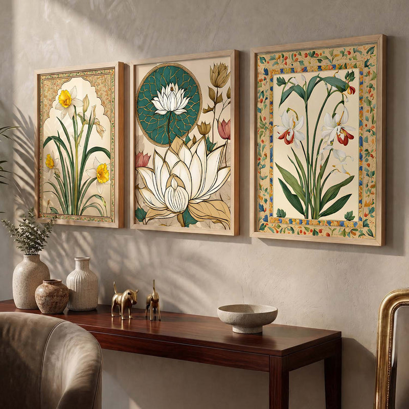 Floral   Wall  Art Paintings for Living Room - Wall Poster With frames