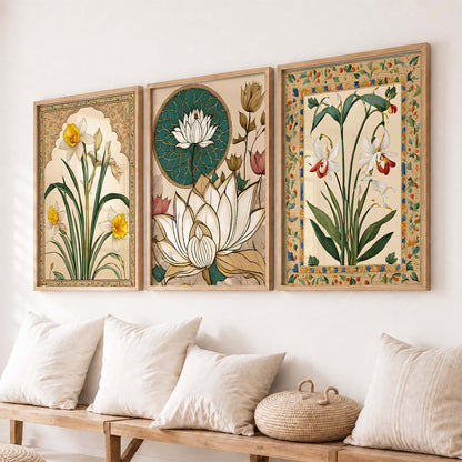 Floral   Wall  Art Paintings for Living Room - Wall Poster With frames