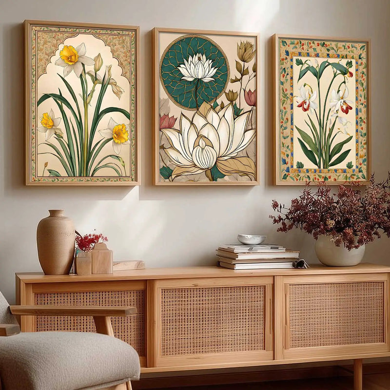Floral   Wall  Art Paintings for Living Room - Wall Poster With frames