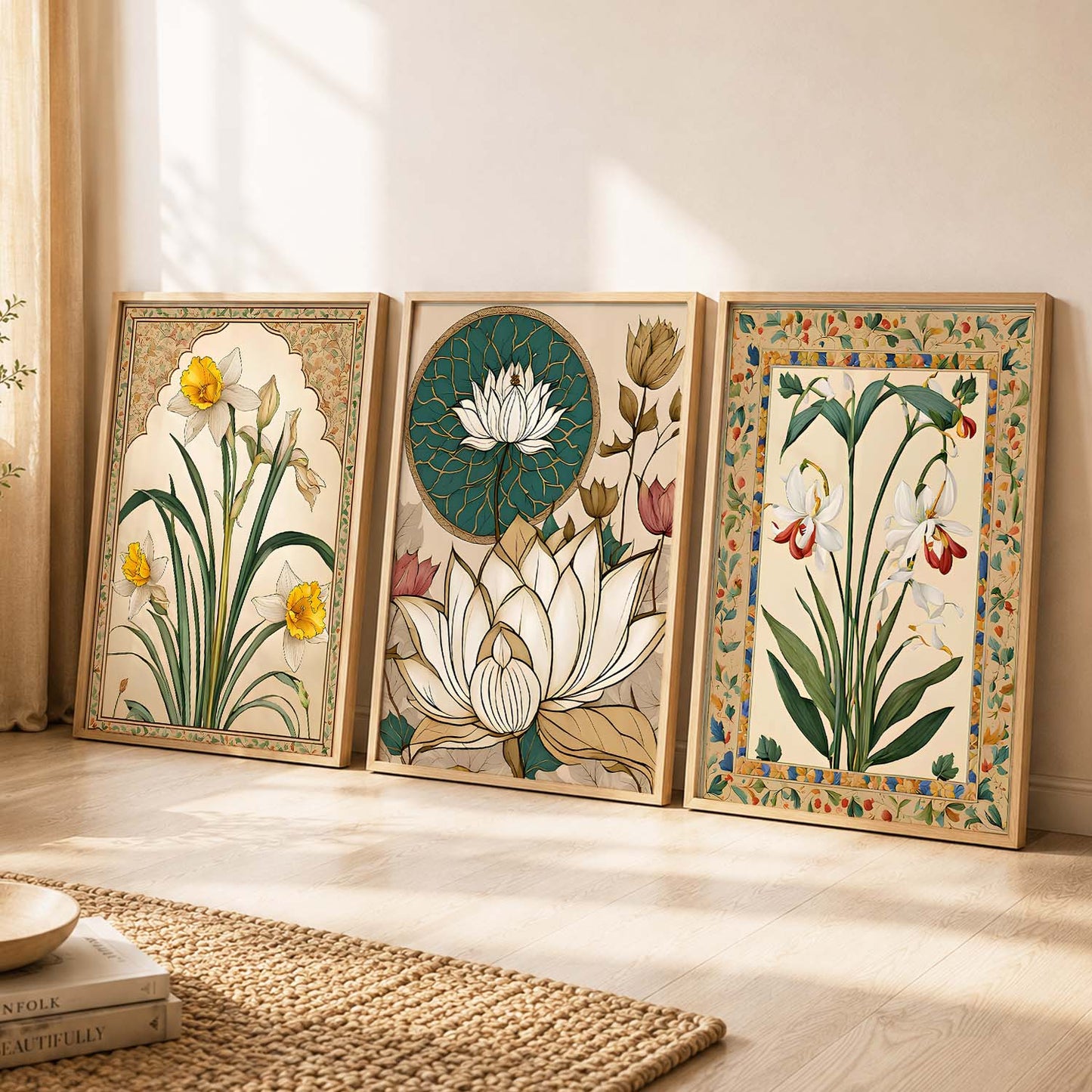 Floral   Wall  Art Paintings for Living Room - Wall Poster With frames
