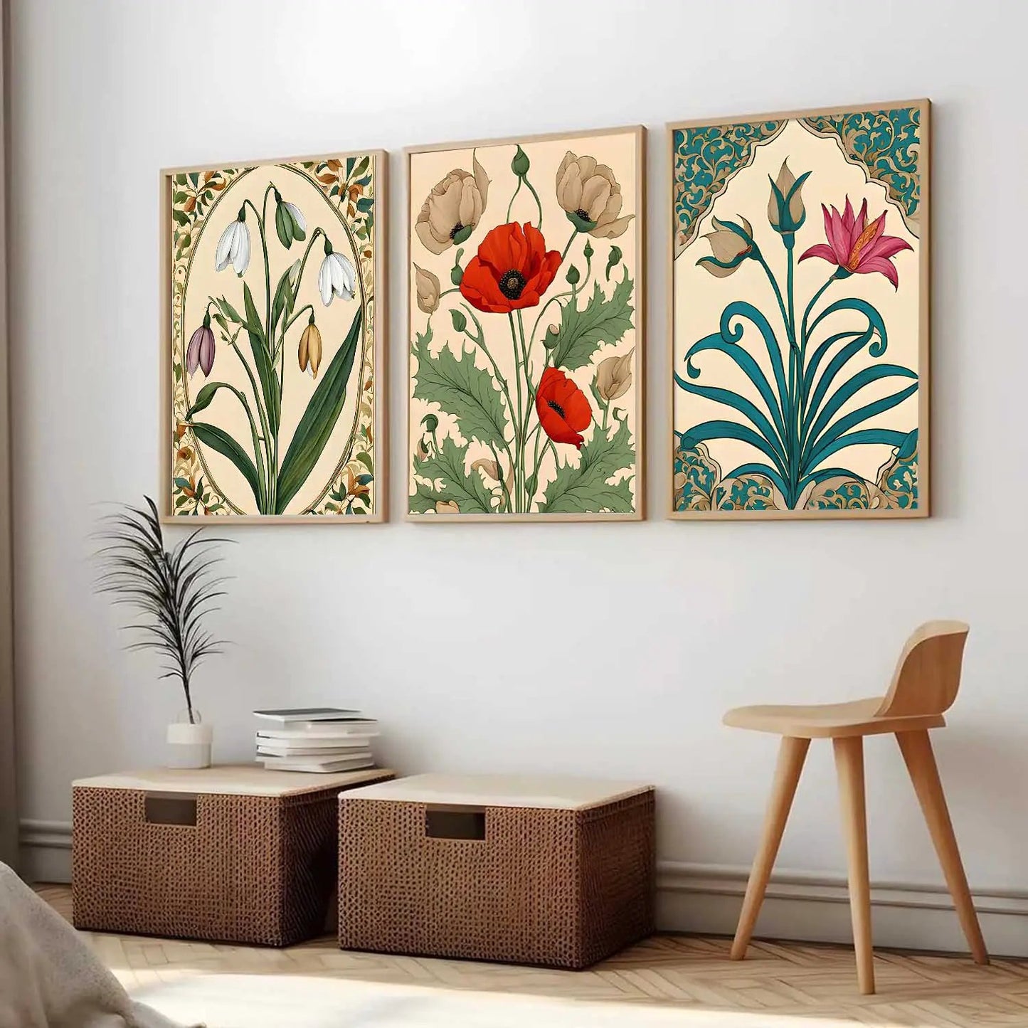 Floral  Wall  Art Paintings for Living Room - Wall Poster With frames