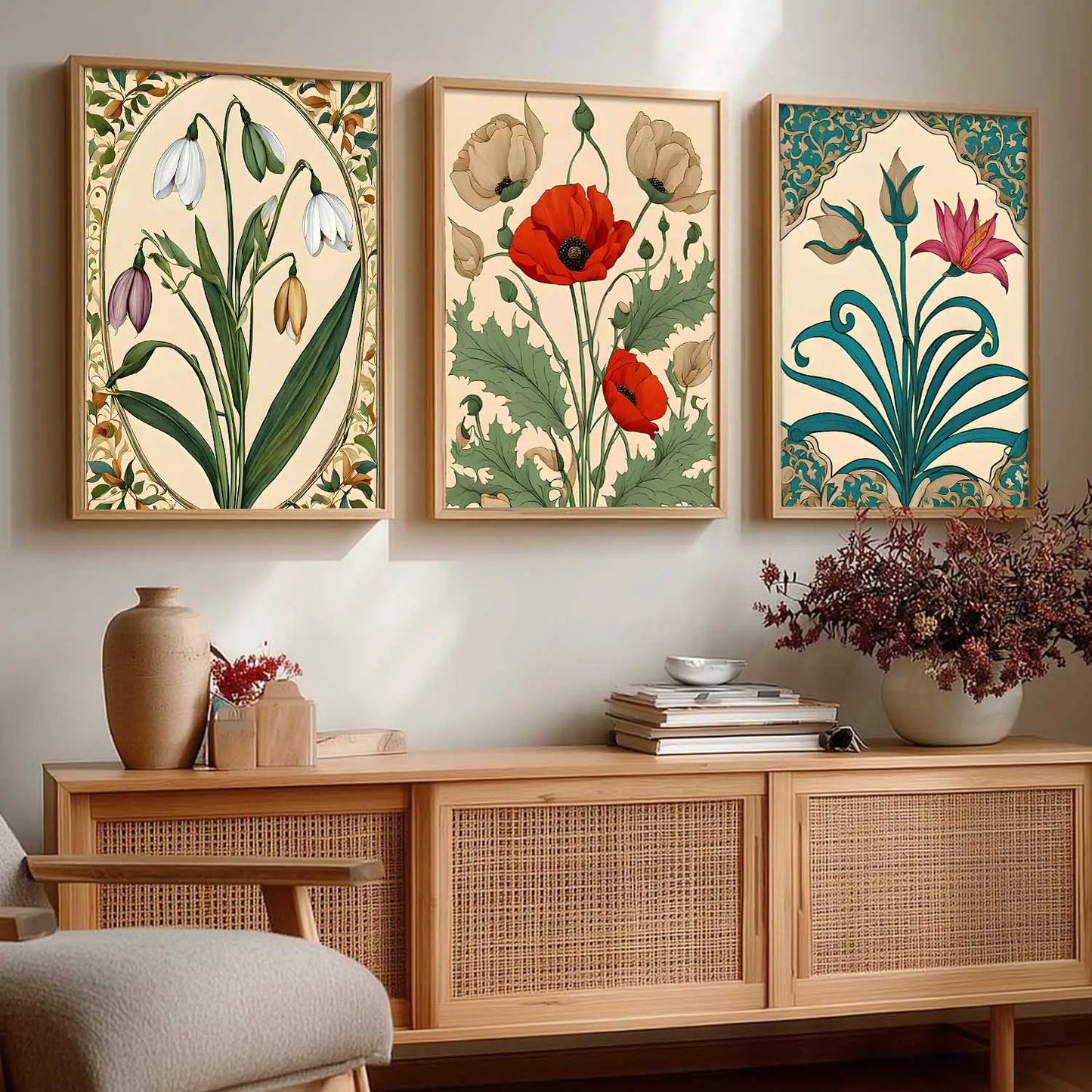 Floral  Wall  Art Paintings for Living Room - Wall Poster With frames