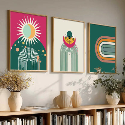 Boho Framed Wall Art Prints | Set of 3 | Home Decor