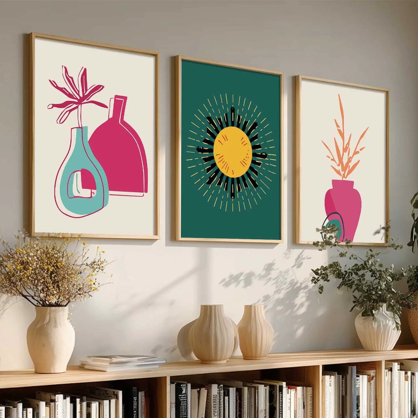Boho Framed Wall Art Prints | Set of 3 | Home Decor