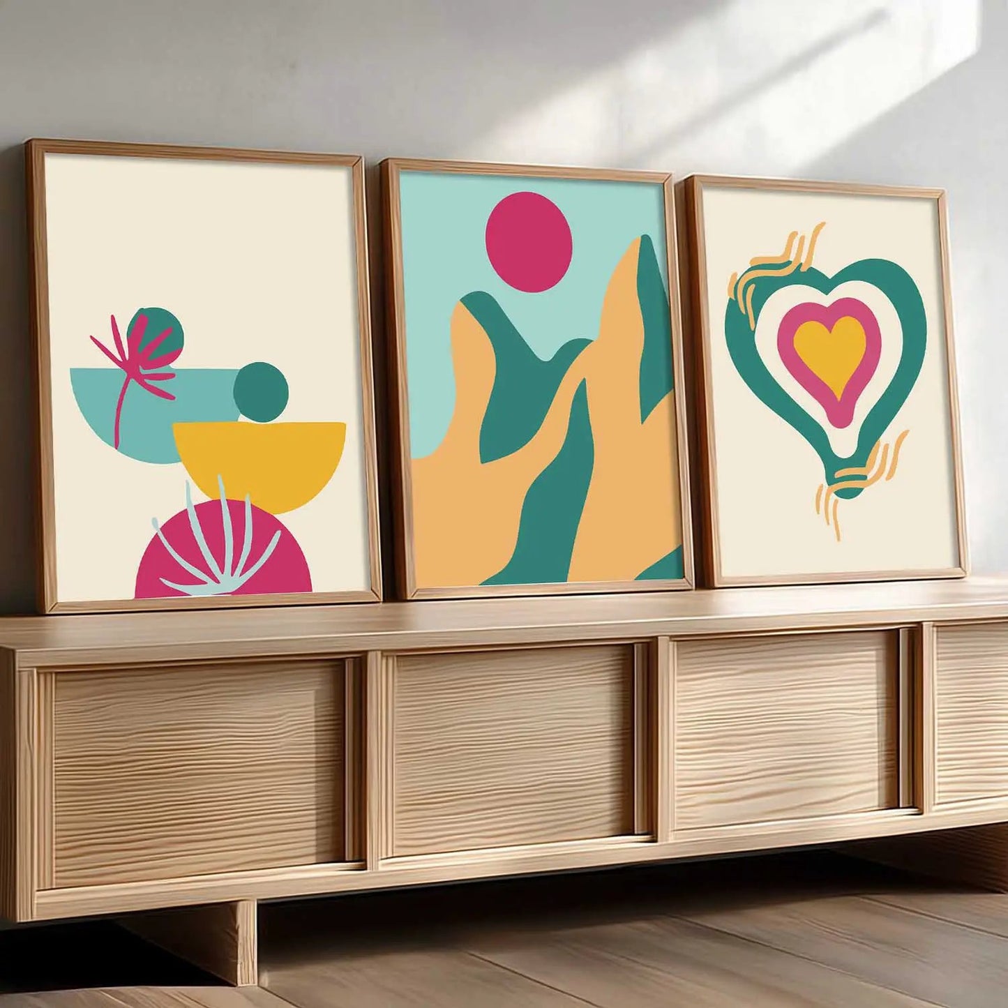 Boho Framed Wall Art Prints | Set of 3 | Home Decor