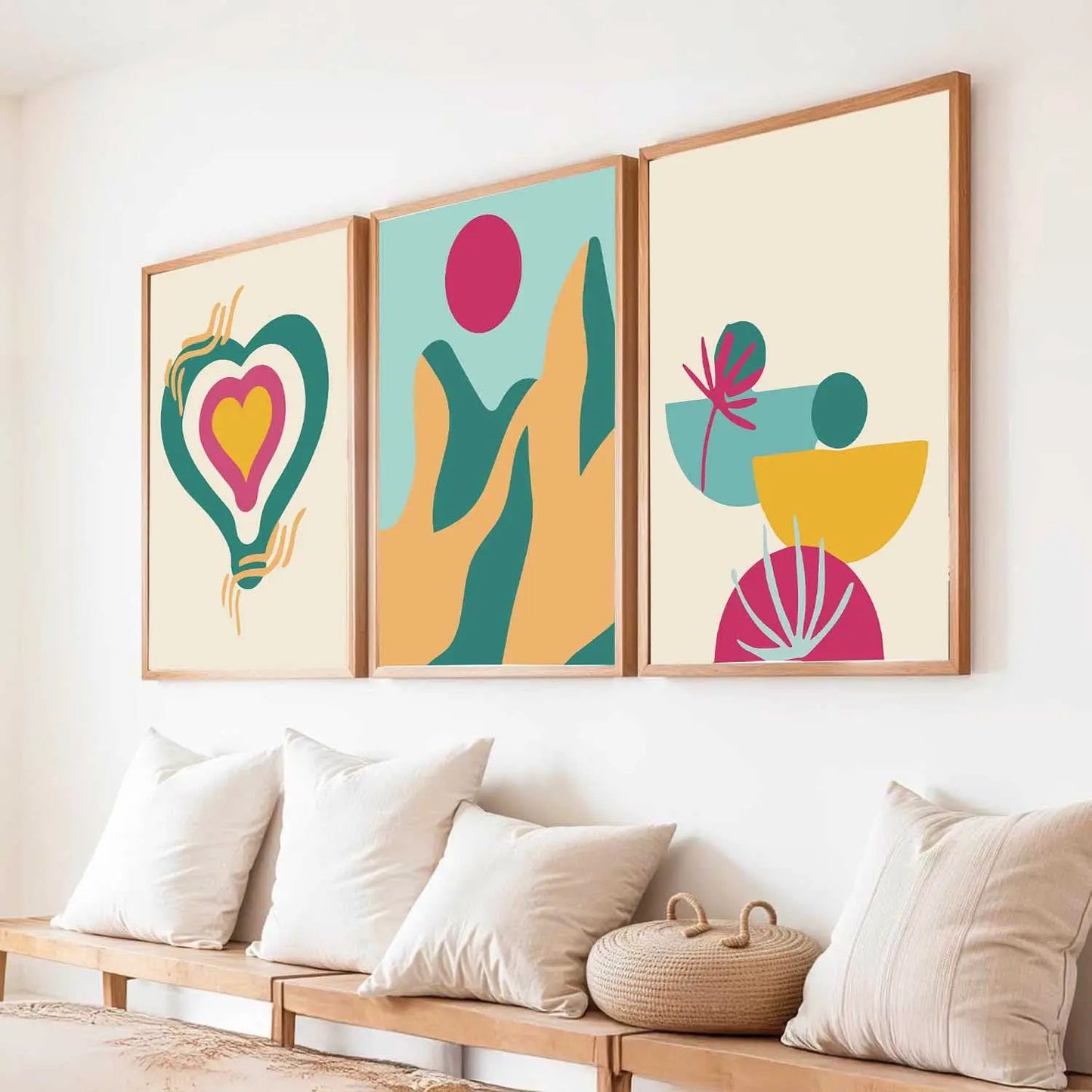 Boho Framed Wall Art Prints | Set of 3 | Home Decor