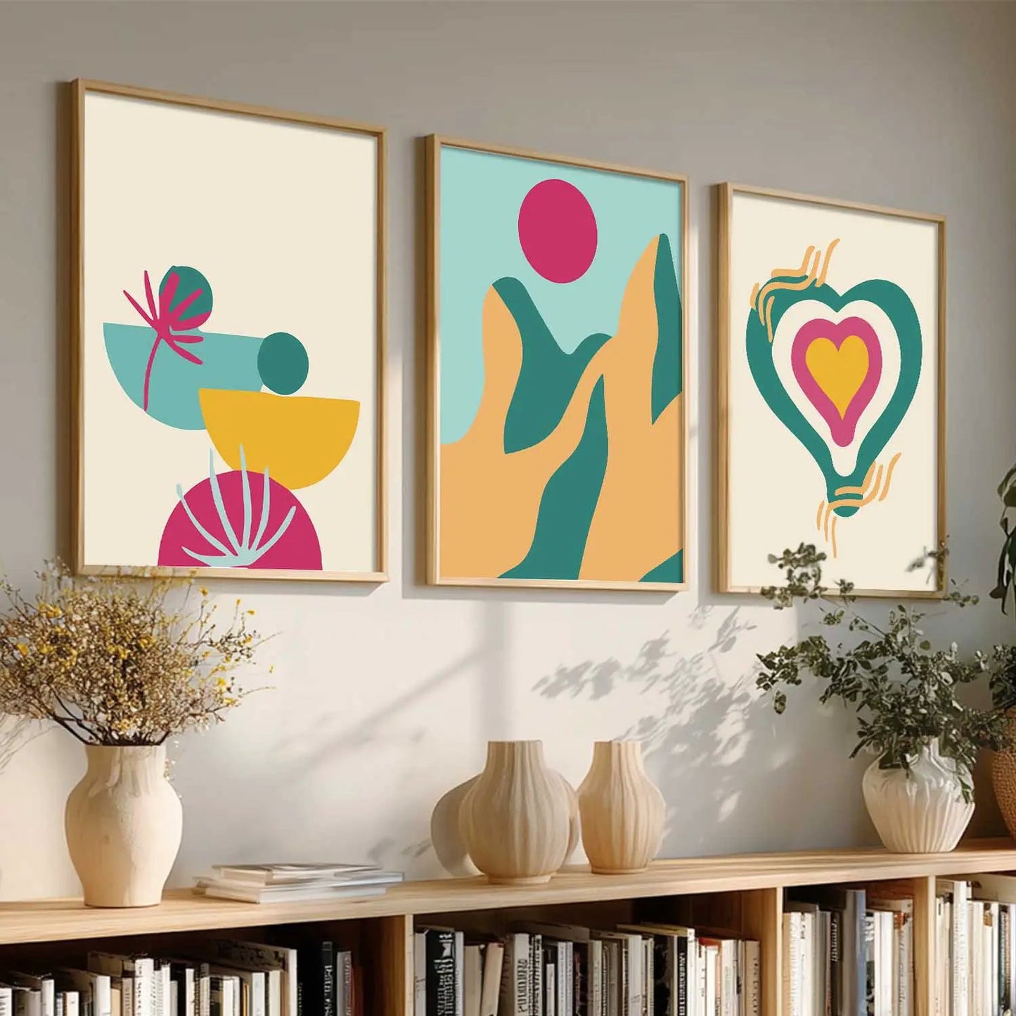 Boho Framed Wall Art Prints | Set of 3 | Home Decor