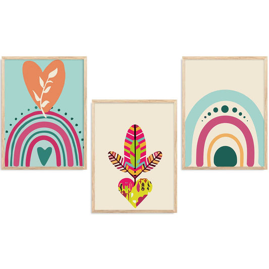 Boho  Wall  Art Paintings for Living Room - Wall Poster With frames