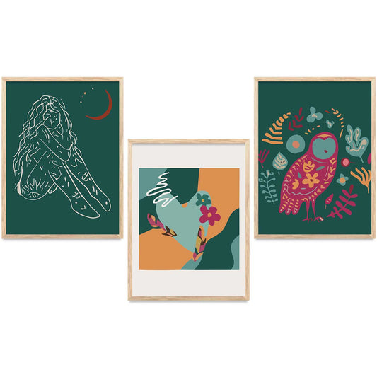 Boho  Wall Art Paintings for Living Room - Wall Poster With frames