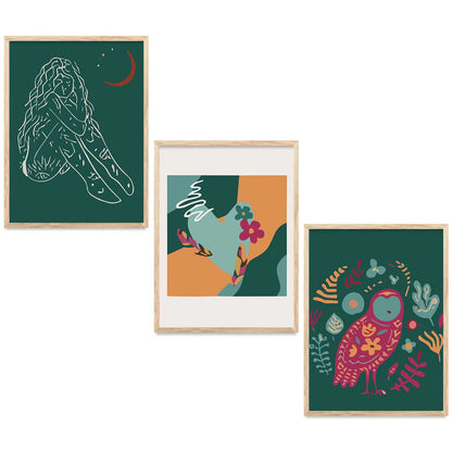 Boho  Wall Art Paintings for Living Room - Wall Poster With frames