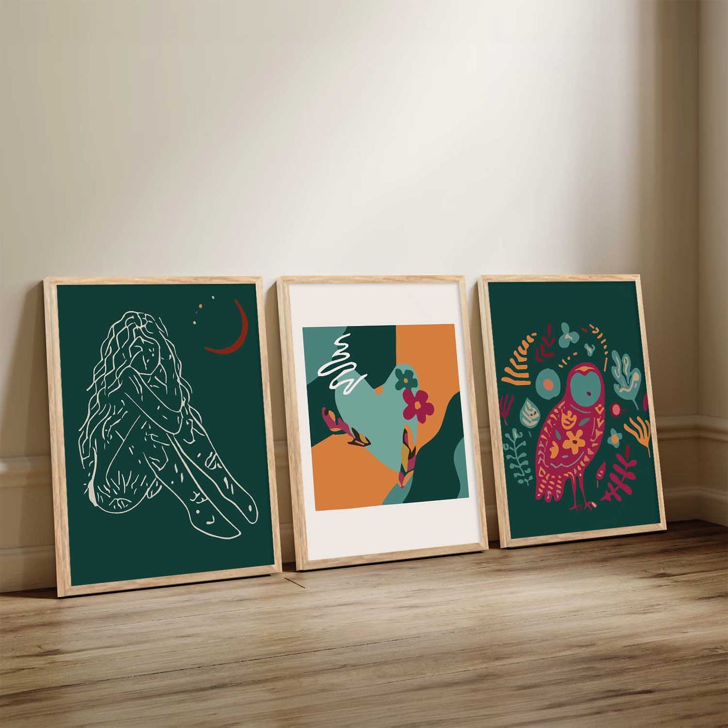 Boho  Wall Art Paintings for Living Room - Wall Poster With frames