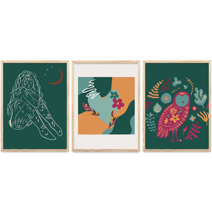 Boho  Wall Art Paintings for Living Room - Wall Poster With frames