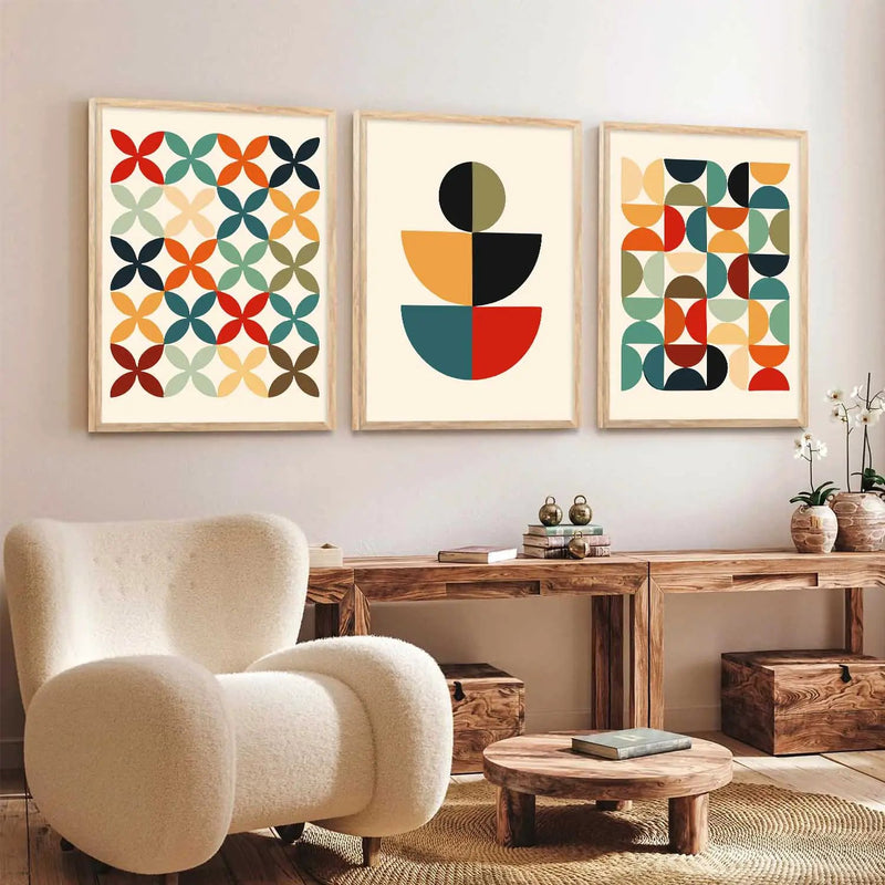 Boho Framed Wall Art Prints | Set of 3 | Home Decor