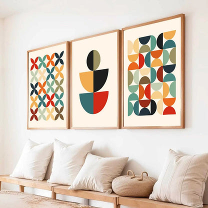Boho Framed Wall Art Prints | Set of 3 | Home Decor