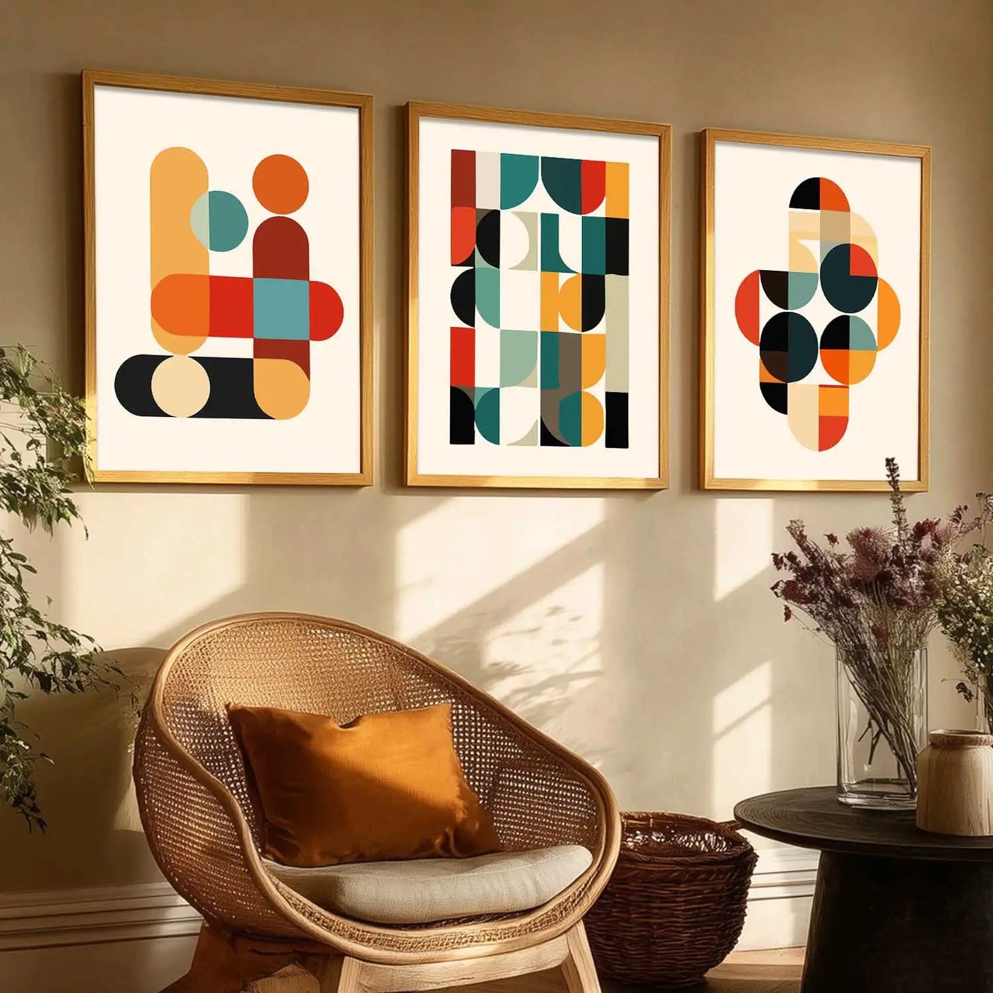 Boho Framed Wall Art Prints | Set of 3 | Home Decor