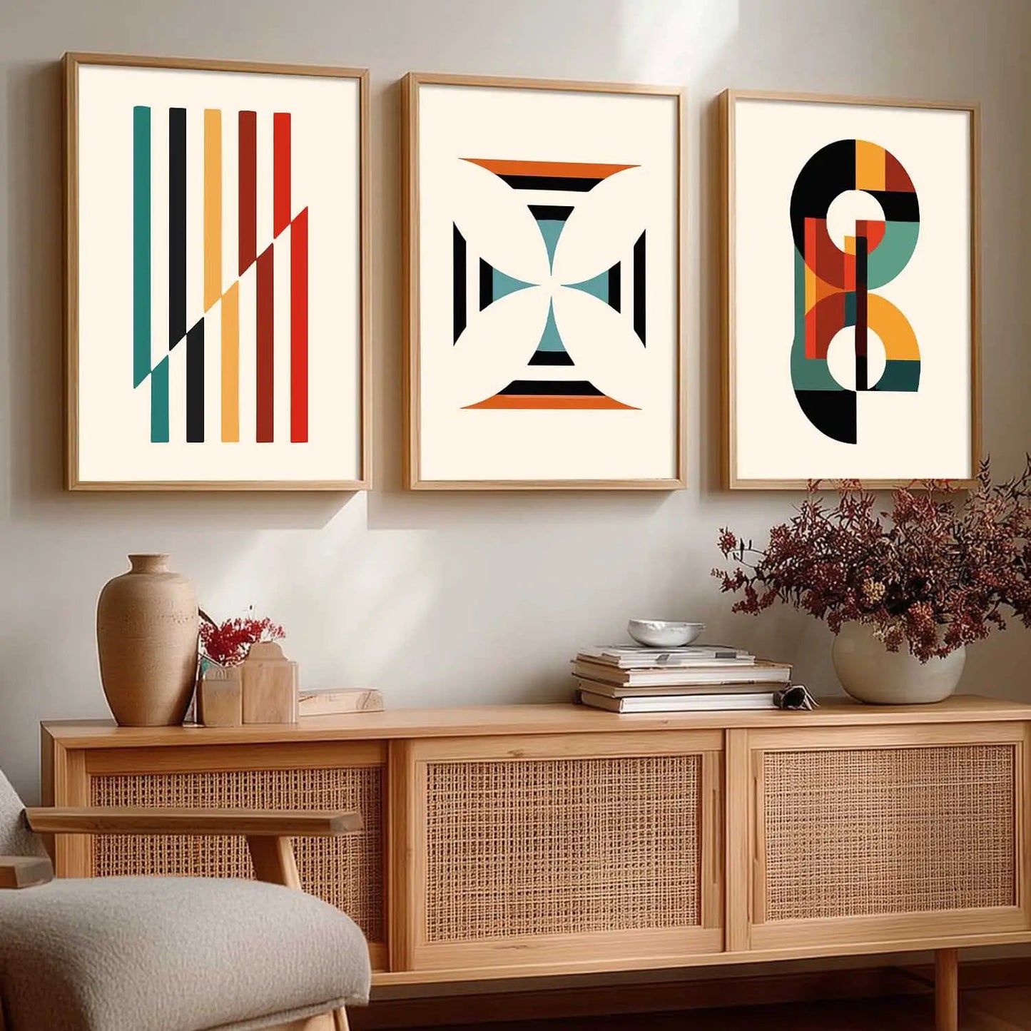 Boho Framed Wall Art Prints | Set of 3 | Home Decor