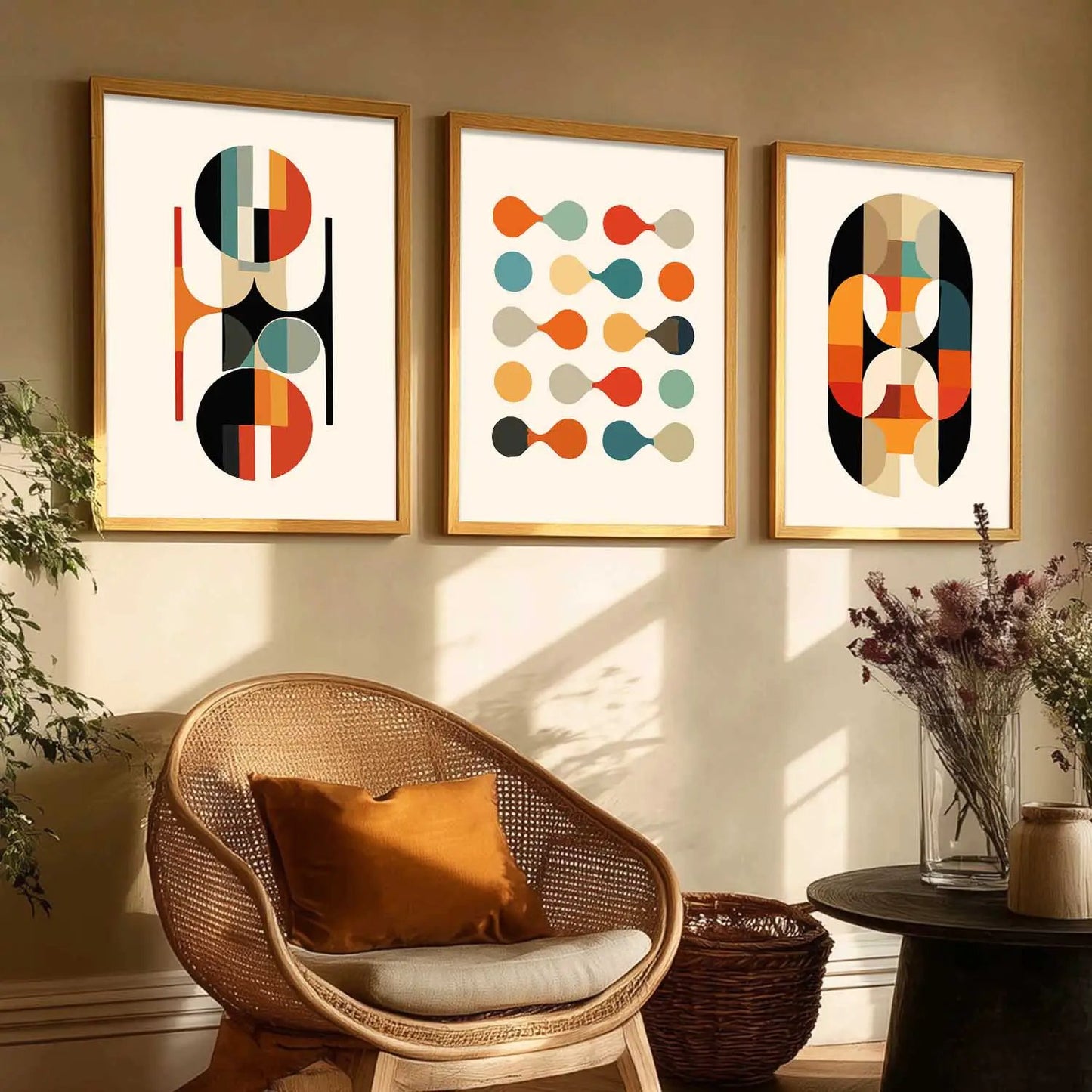Boho Framed Wall Art Prints | Set of 3 | Home Decor