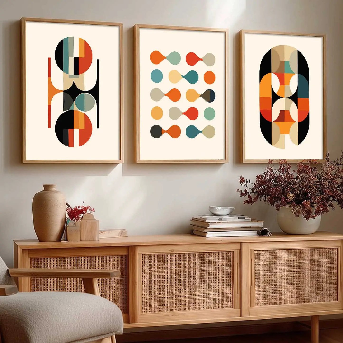 Boho Framed Wall Art Prints | Set of 3 | Home Decor