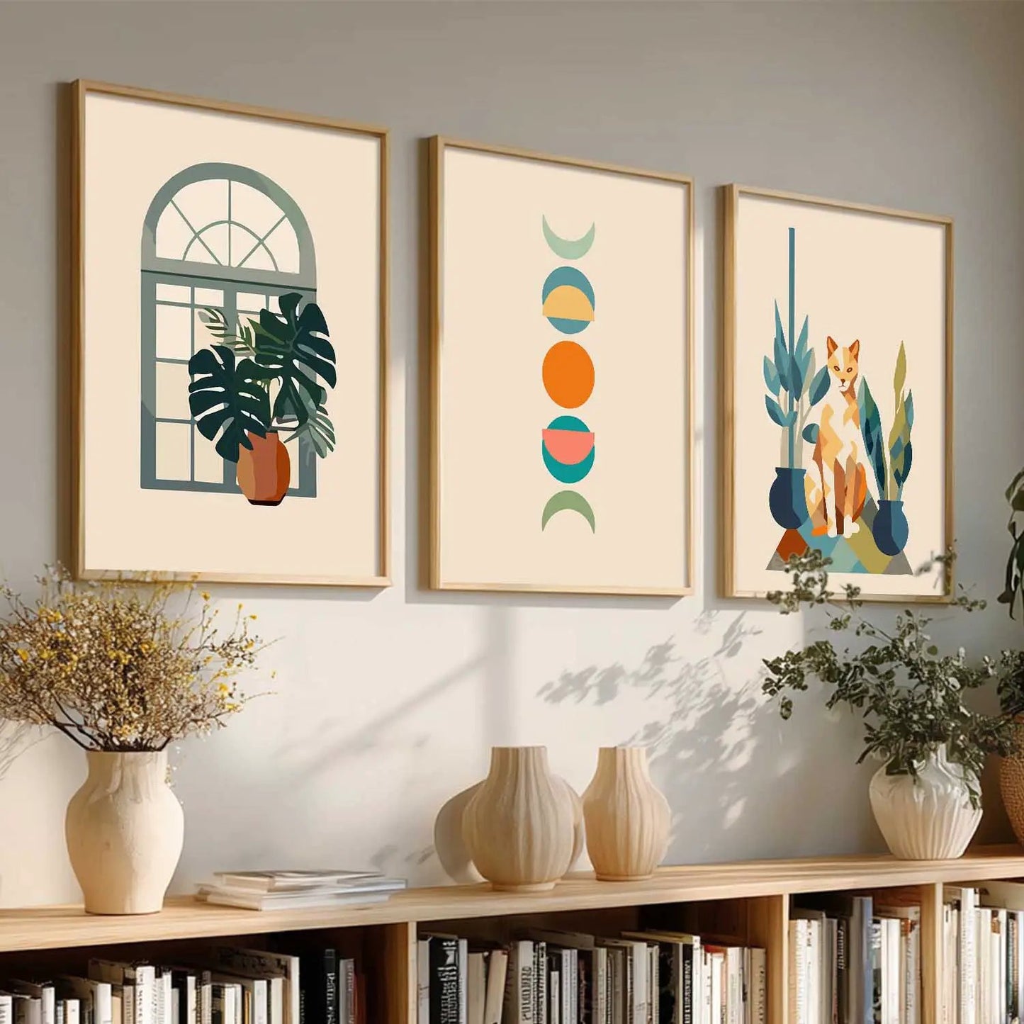 Boho Framed Wall Art Prints | Set of 3 | Home Decor