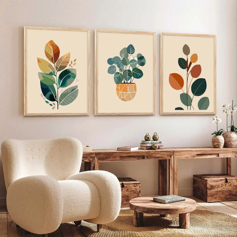 Floral Framed Wall Art Prints | Set of 3 | Home Decor