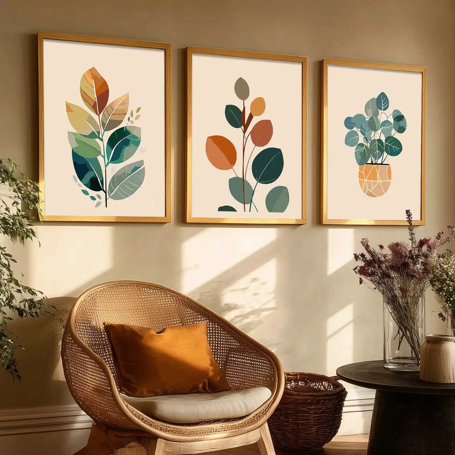 Floral Framed Wall Art Prints | Set of 3 | Home Decor by Kotart store