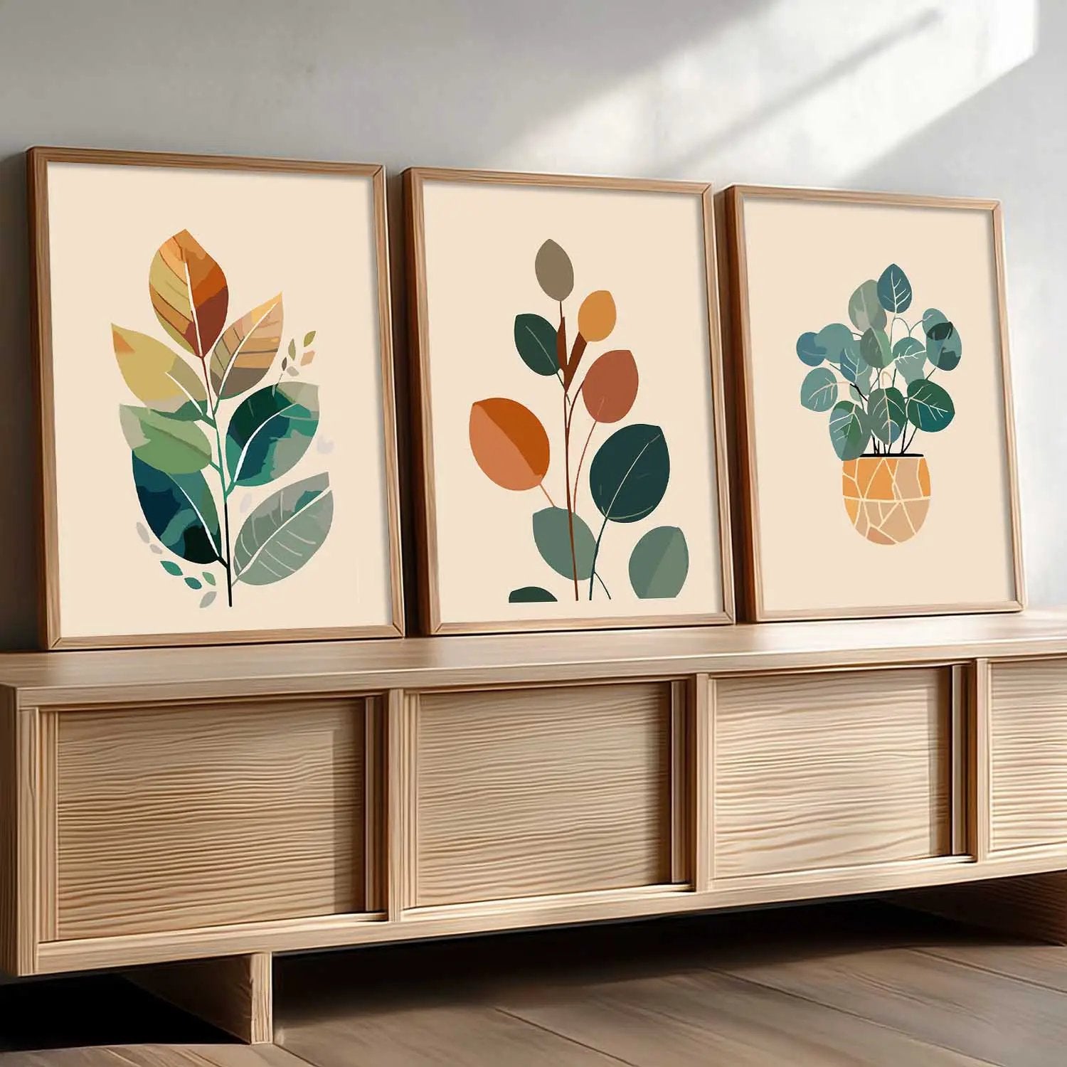 Floral Framed Wall Art Prints | Set of 3 | Home Decor by Kotart store