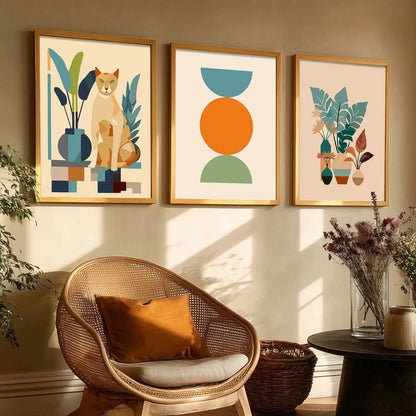 Boho Framed Wall Art Prints | Set of 3 | Home Decor