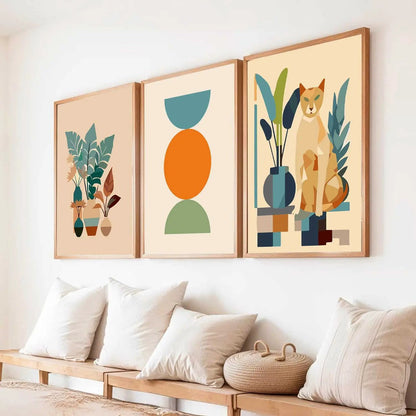 Boho Framed Wall Art Prints | Set of 3 | Home Decor