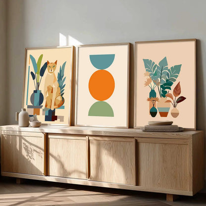 Boho Framed Wall Art Prints | Set of 3 | Home Decor