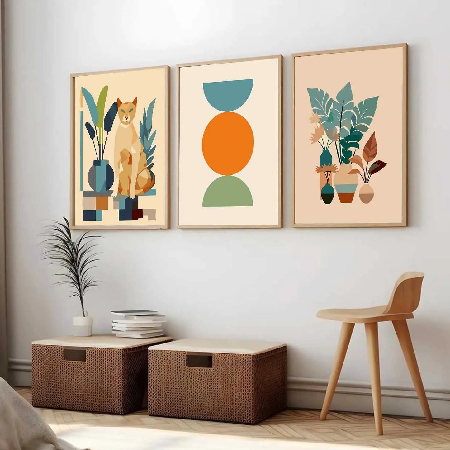 Boho Framed Wall Art Prints | Set of 3 | Home Decor