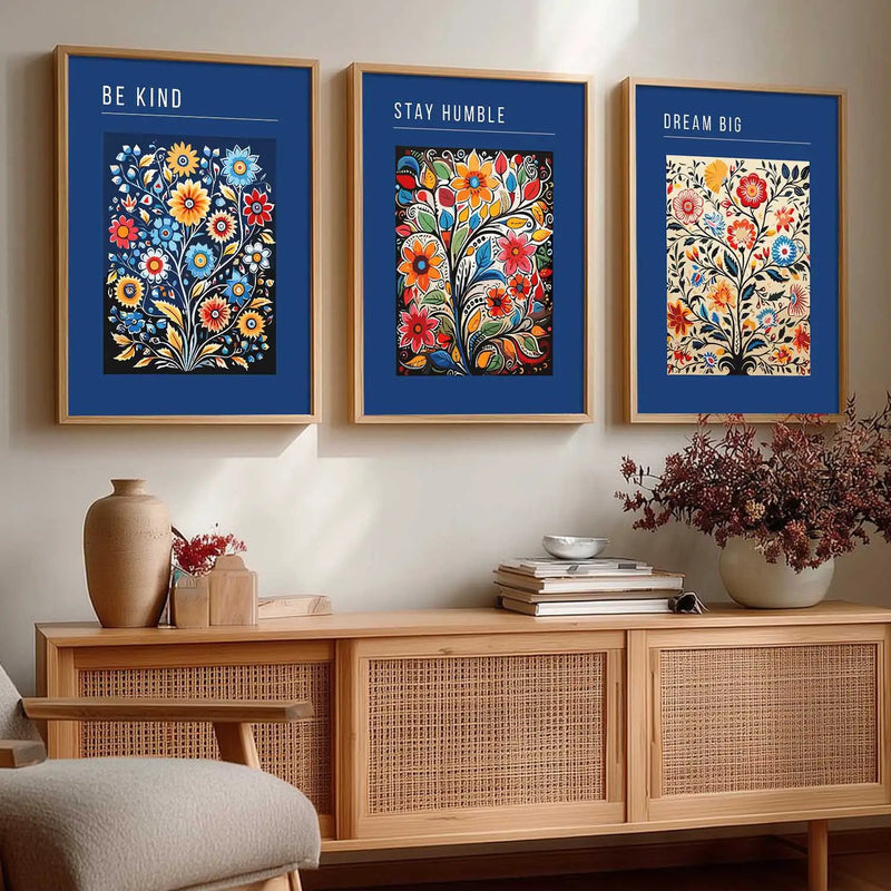 Floral  Wall  Art Paintings for Living Room - Wall Poster With frames