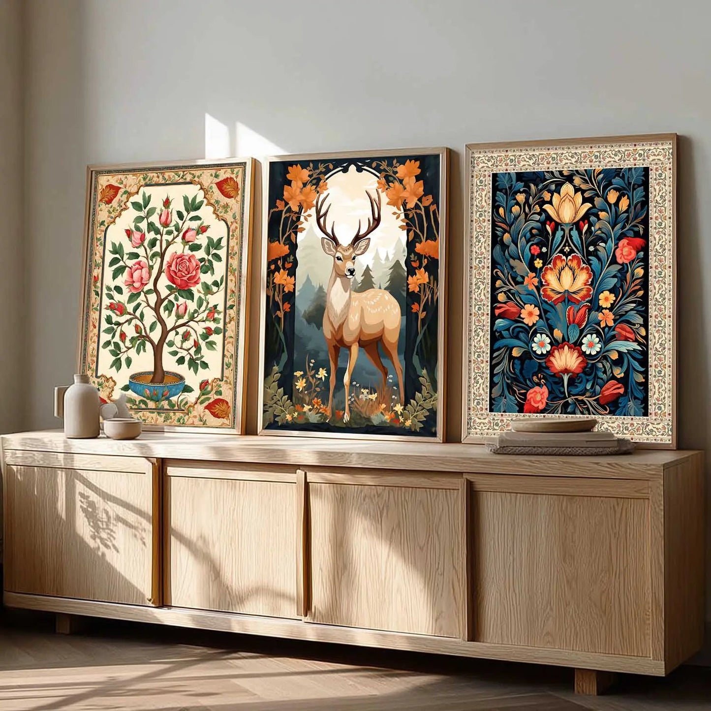 Madhubani   Wall Art Paintings for Living Room - Wall Poster With frames