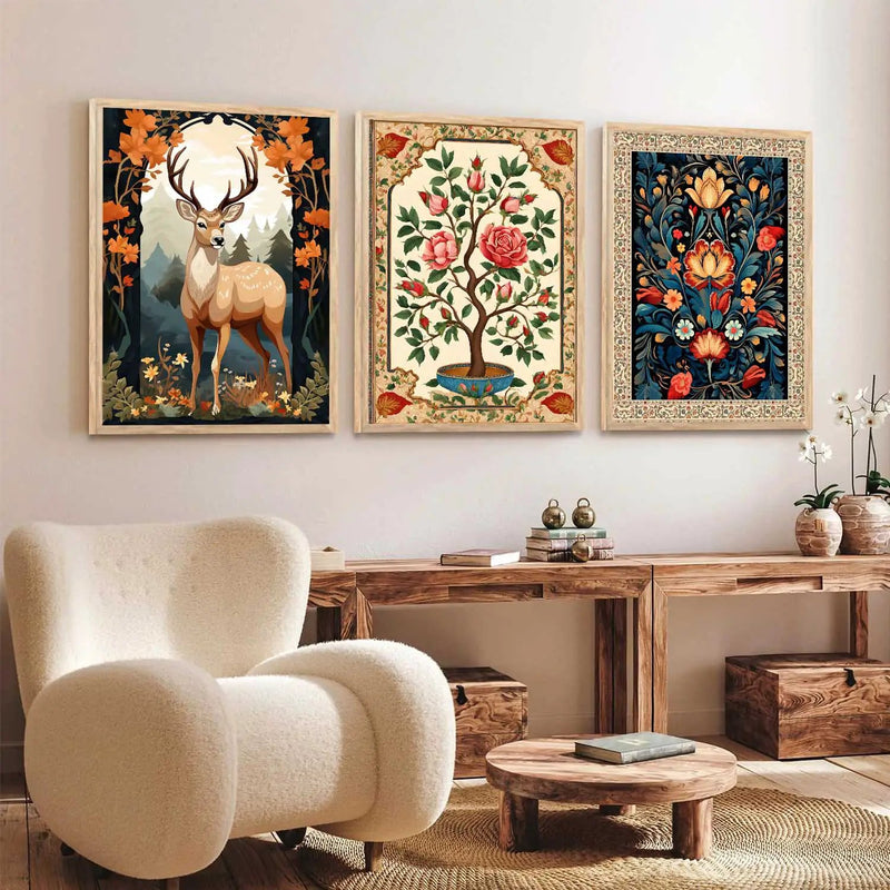 Madhubani   Wall Art Paintings for Living Room - Wall Poster With frames