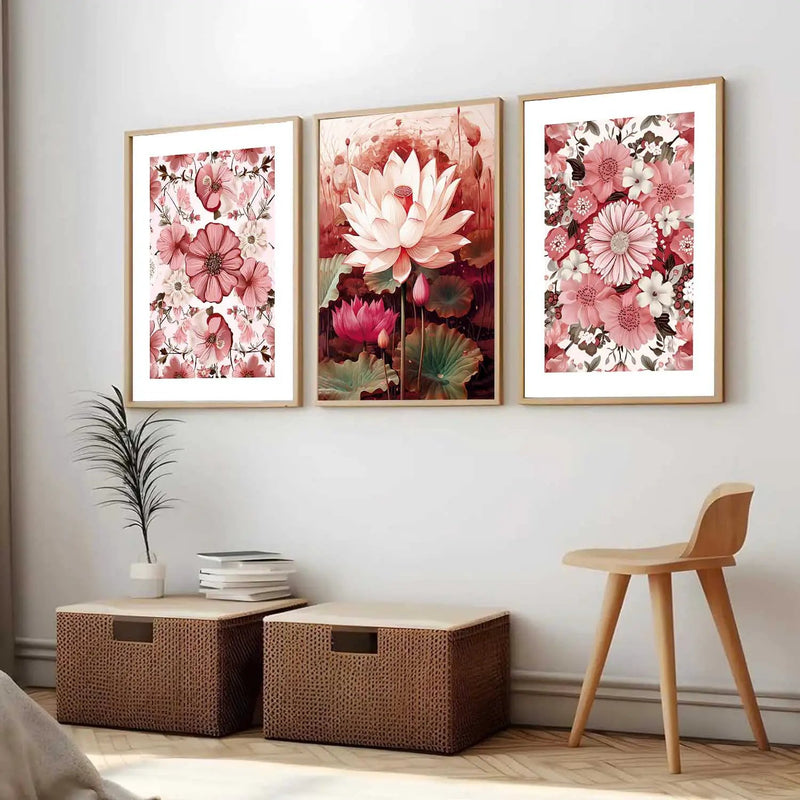 Floral  Wall   Art Paintings for Living Room - Wall Poster With frames