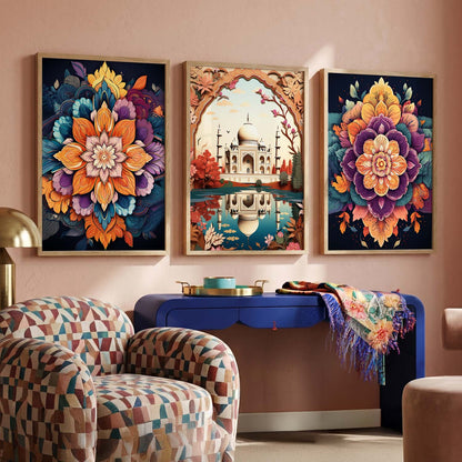Traditional  Wall Art Paintings for Living Room - Wall Poster With frames