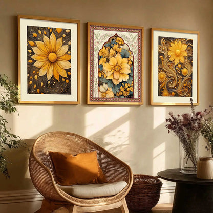 Floral   Wall  Art Paintings for Living Room - Wall Poster With frames