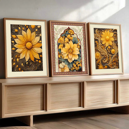 Floral   Wall  Art Paintings for Living Room - Wall Poster With frames