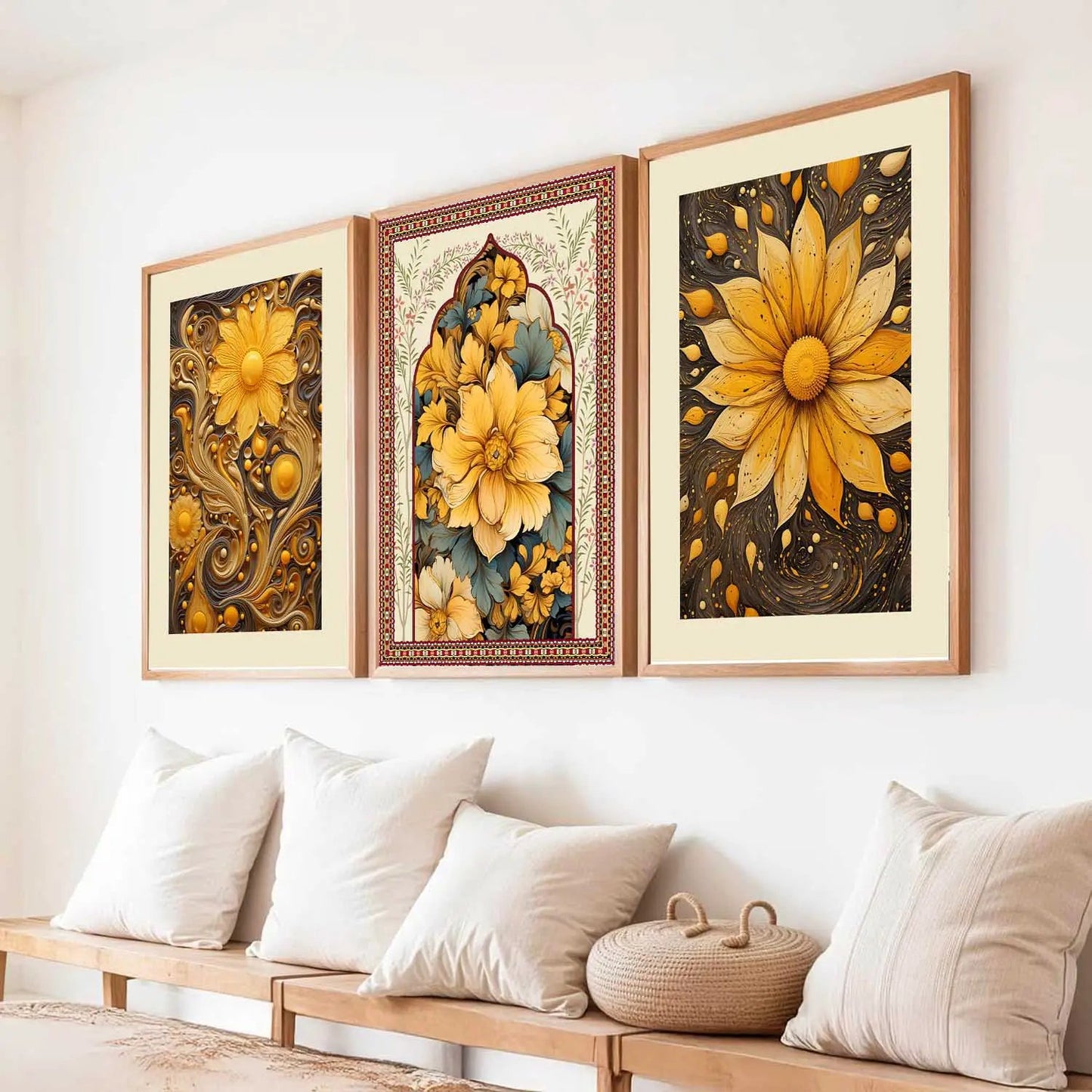 Floral   Wall  Art Paintings for Living Room - Wall Poster With frames