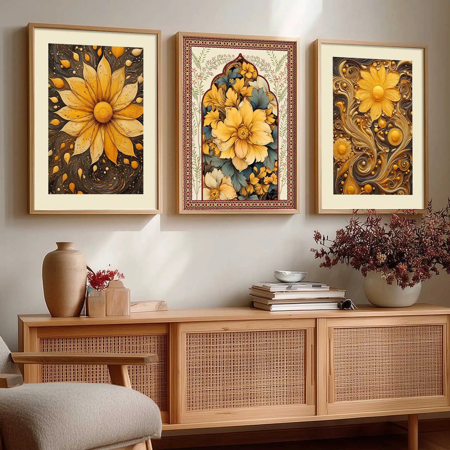 Floral   Wall  Art Paintings for Living Room - Wall Poster With frames