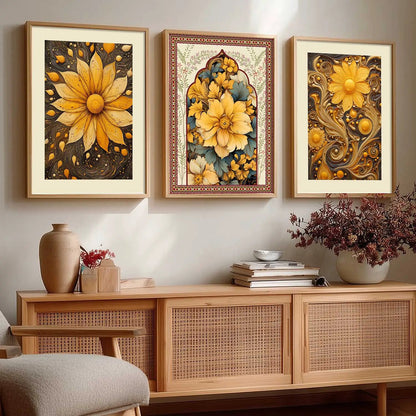 Floral   Wall  Art Paintings for Living Room - Wall Poster With frames