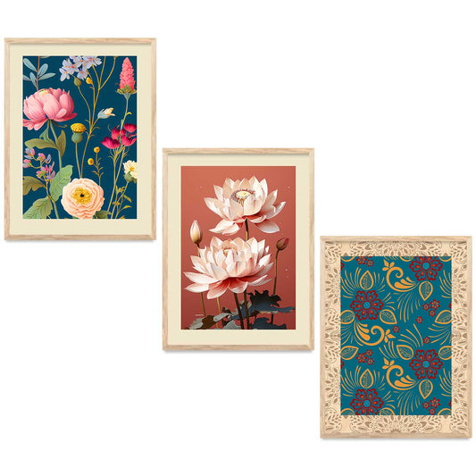 Floral  Wall  Art Paintings for Living Room - Wall Poster With frames