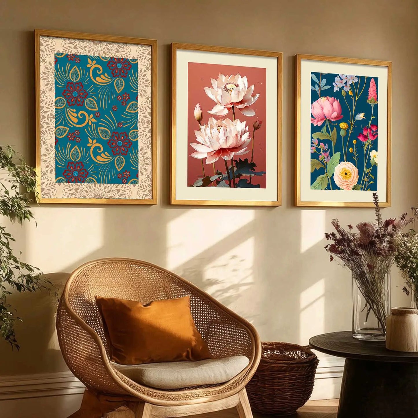 Floral  Wall  Art Paintings for Living Room - Wall Poster With frames